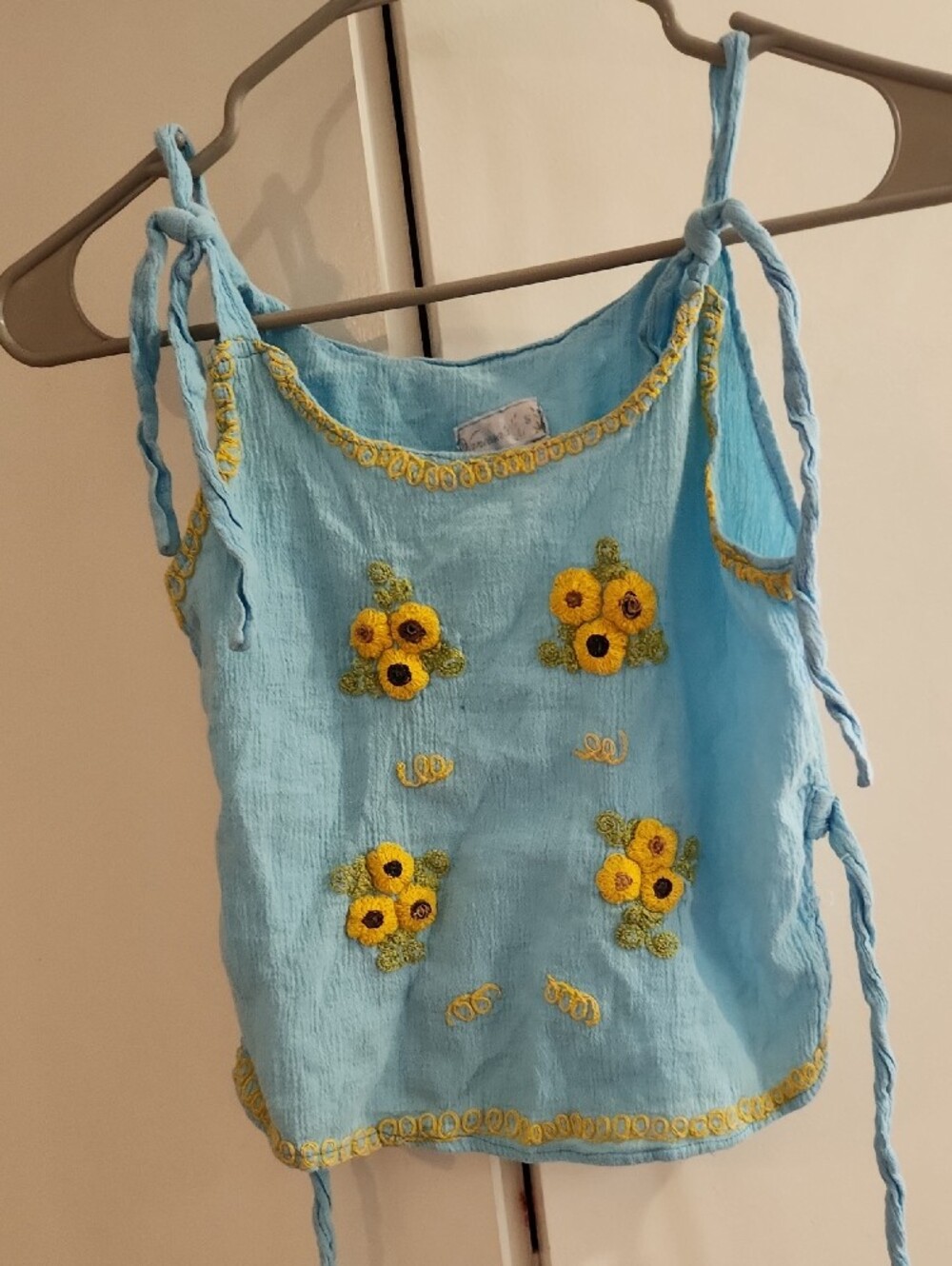 Vanessa Light Blue Plush Top Sz S